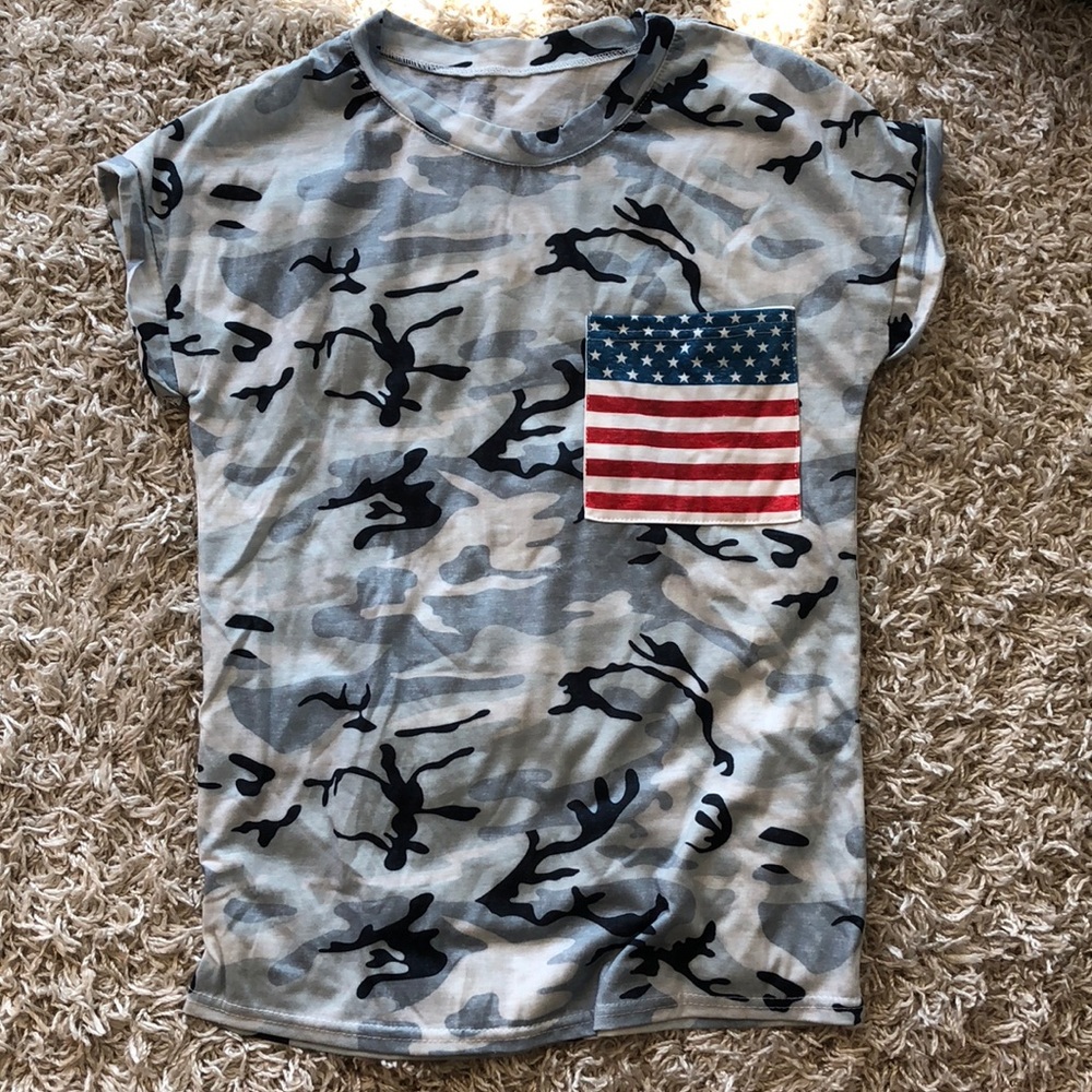 Camo flag tee shirt